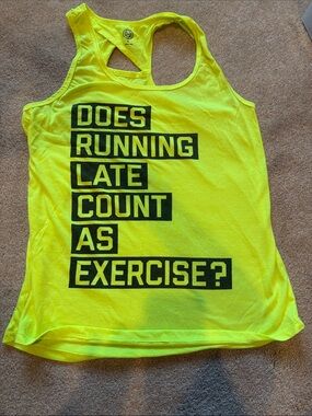 SO Neon Yellow Racerback Tank with Black Graphic